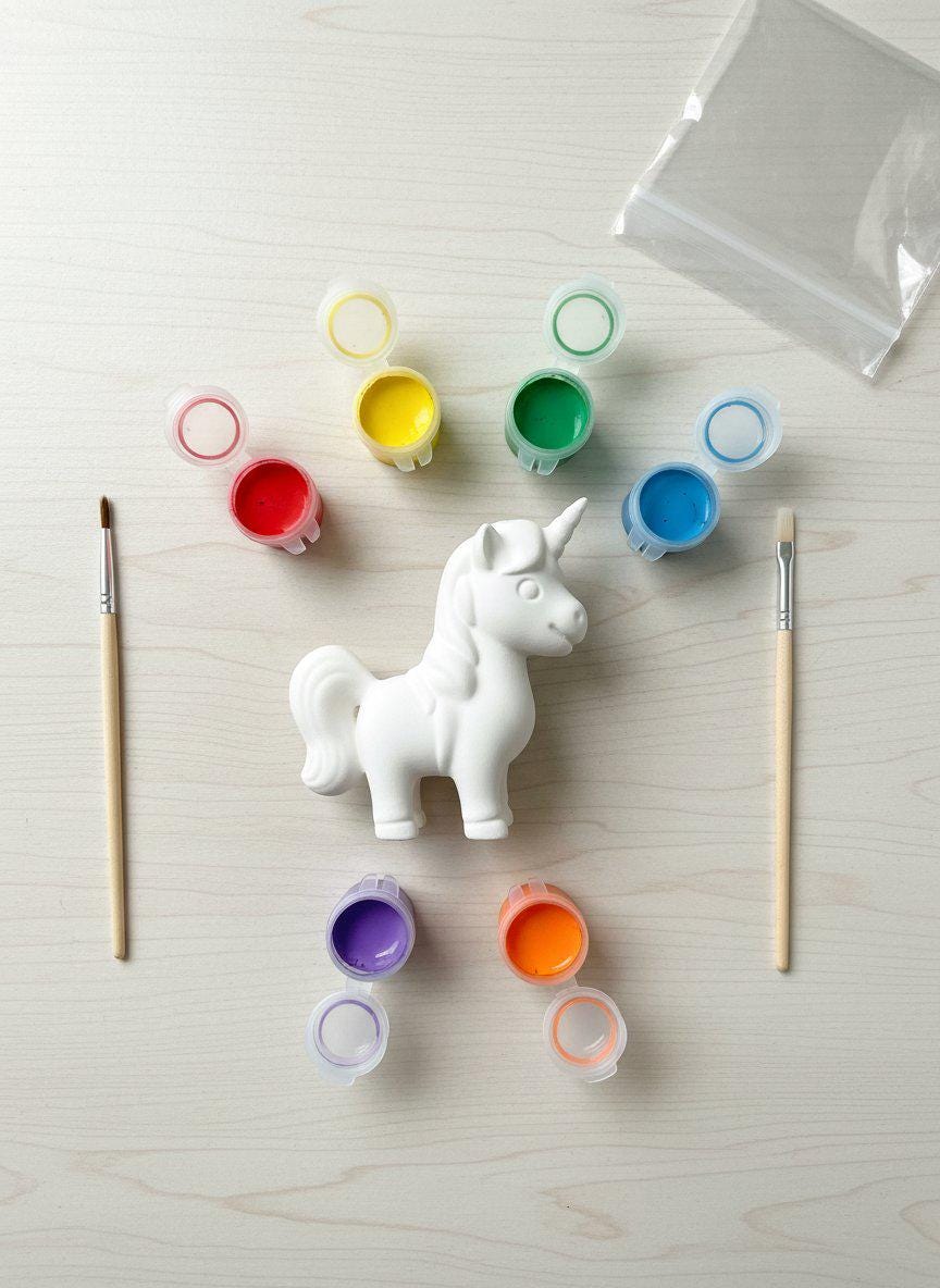 Paint Your Own Unicorn Kit — 12 Paints & Brushes Included | Complete Kids Craft Gift | Ages 5+